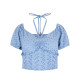 Guess Γυναικεία μπλούζα Aini Eyelet Crop Top